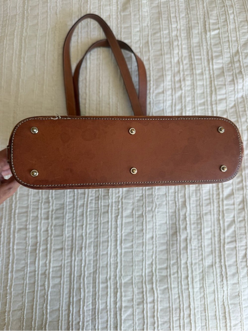 Vintage Dooney & Bourke monogram canvas tote bag leather classic - Picture 5 of 12